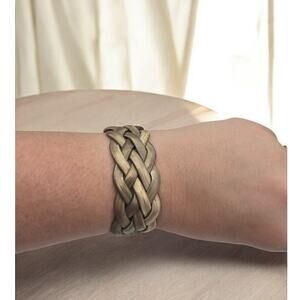 Woven Braided Herringbone Statement 1980s Vintage Bracelet